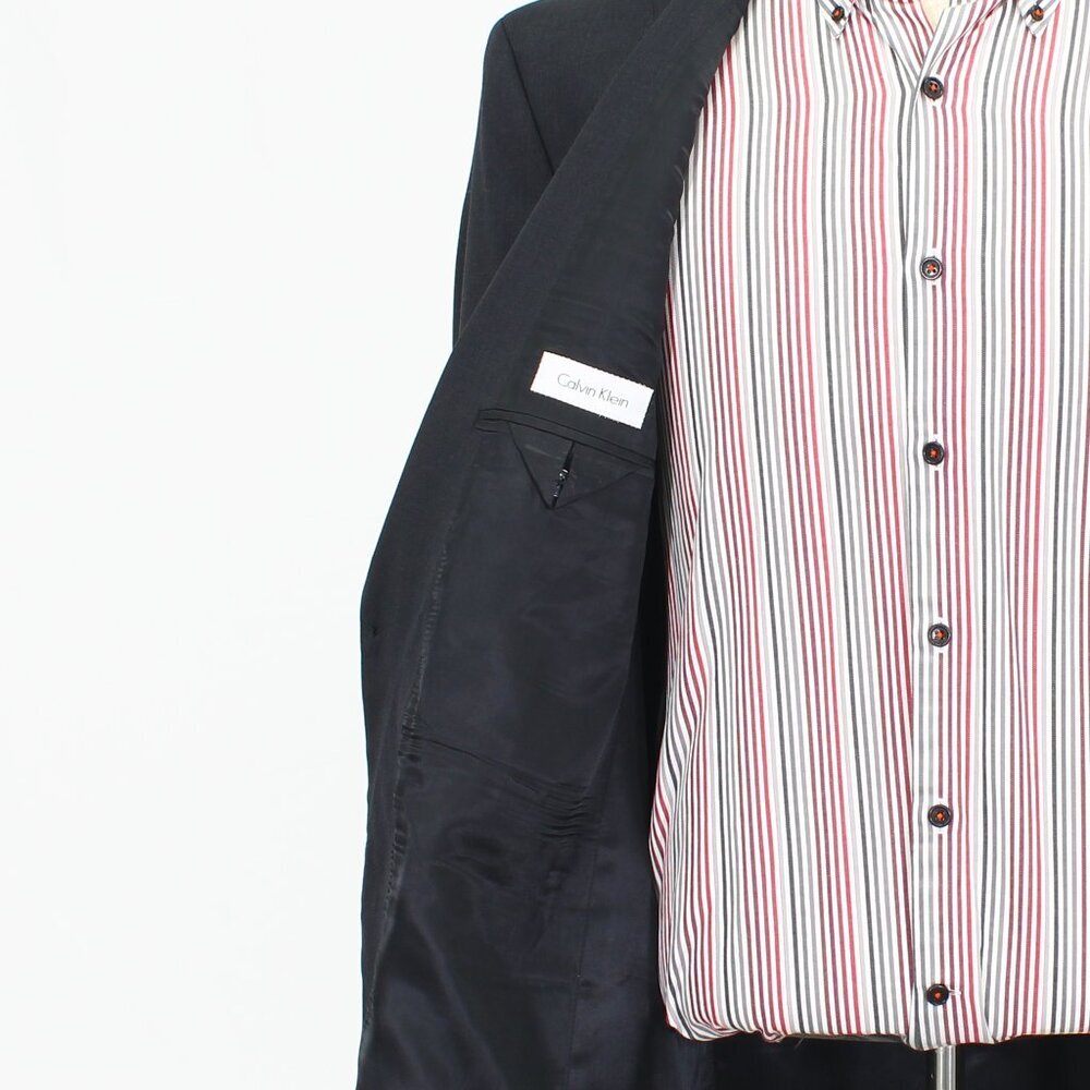 Calvin Klein 48L Gray Solid 2-Button Sport Coat Blazer Jacket P589 - Picture 9 of 11